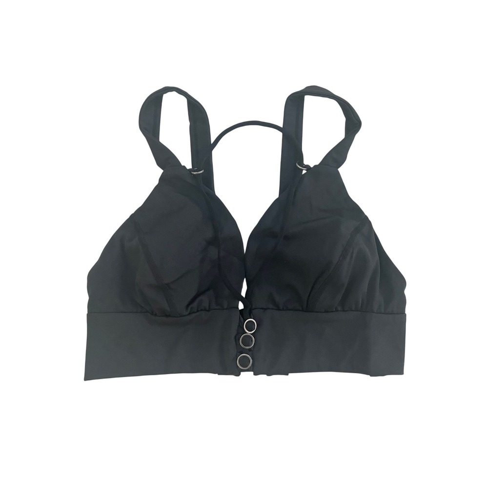 Free People‎ Movement Black Strappy O-Ring Sports Bra Womens Medium Support